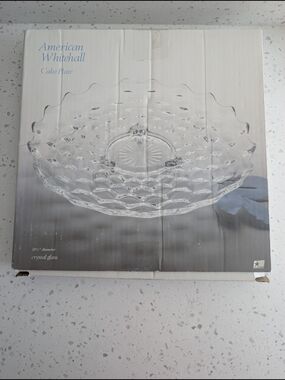 American Whitehall Crystal Glass Cake Plate - Clear